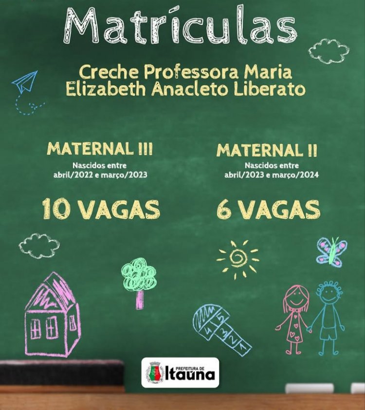 Inscrições abertas: Creche no Jadir Marinho tem vagas para Maternal II e III